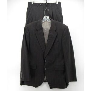 VINTAGE Aquascutum Suit 40 Wool 2-Piece Blazer Pants Pinstripe 33X29